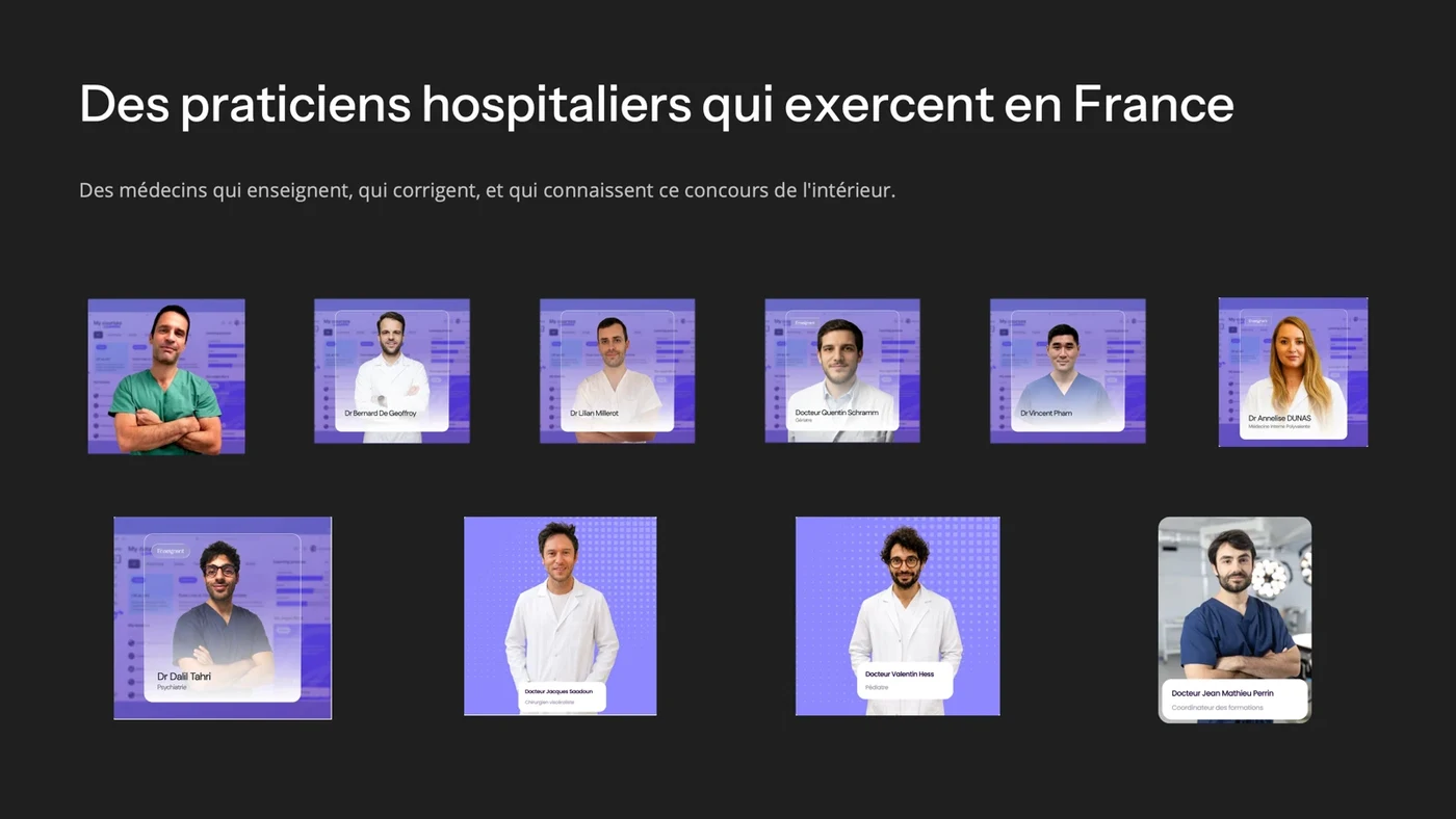 Les enseignants de la formation EVC PrepEVC : des praticiens hospitaliers qui exercent en France